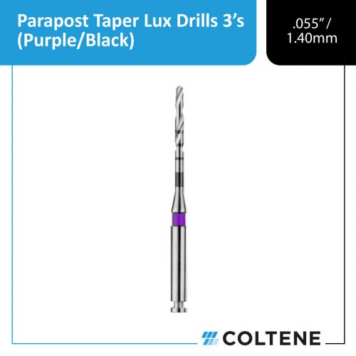 3 ParaPost Taper Lux Drills (.055" / 1.40mm) Purple/Black Size 5.5
