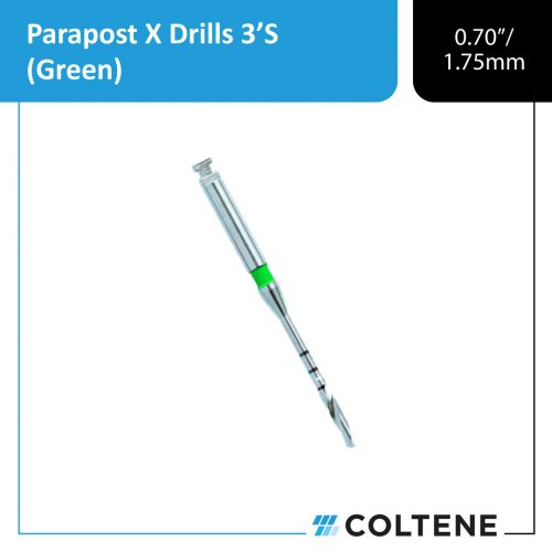 3 ParaPostX Drills (.070" / 1.75mm) Green Size 7