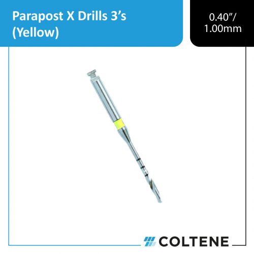 3 ParaPostX Drills (.040" / 1.00mm) Yellow Size 4