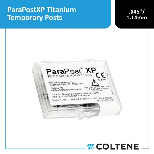 20 ParaPostXP Titanium Temporary Posts (.045" / 1.14mm) BLUE Size 4.5