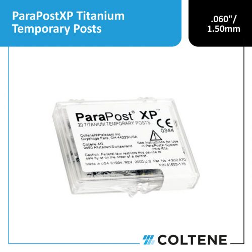 20 ParaPostXP Titanium Temporary Posts (.060" / 1.50mm) BLACK Size 6
