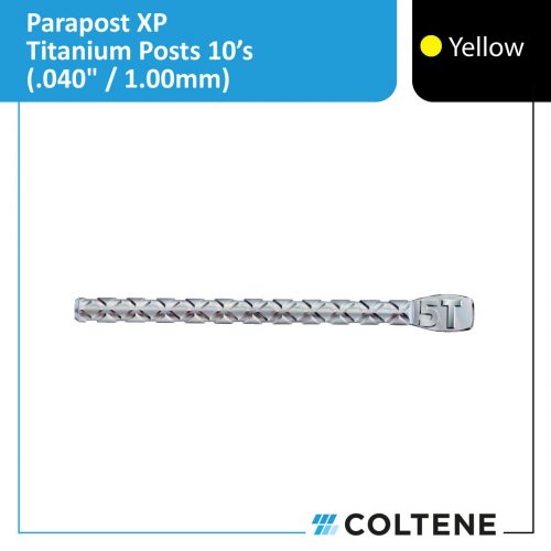 10 ParaPostXP Titanium Posts (.040" / 1.00mm) Yellow Size #4