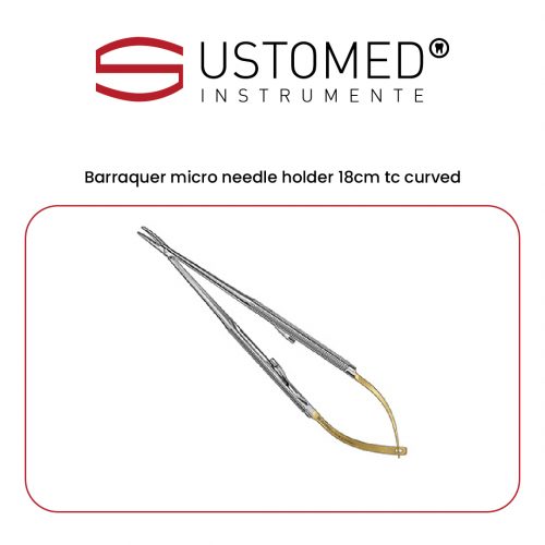 Barraquer micro needle holder 18cm tc curved