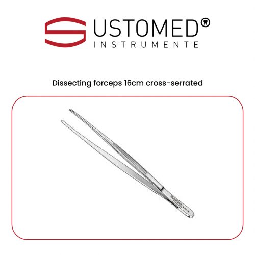 Dissecting forceps 16cm cross-serrated