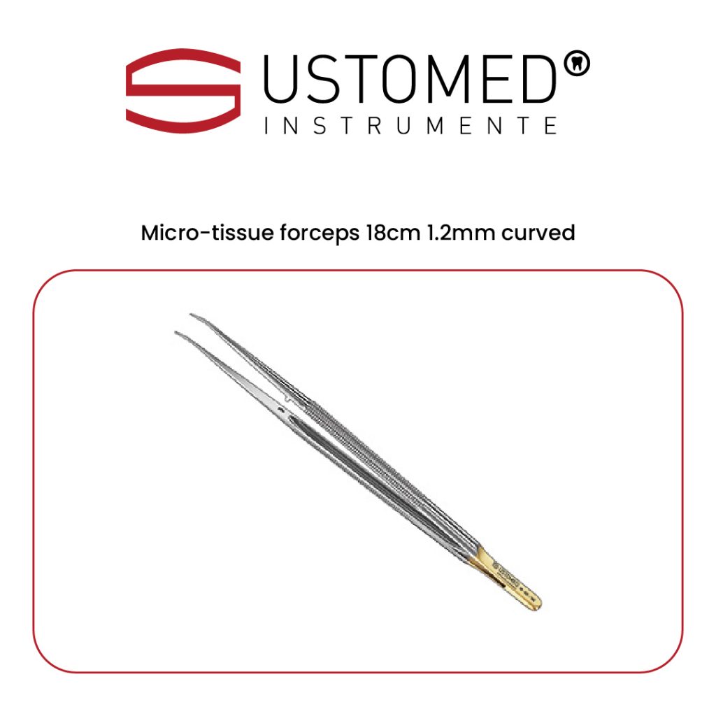 Microtissue forceps 18cm 1.2mm curved SA Dental