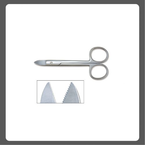 Serrated trimming scissors 3 1/2" - Curved Tip