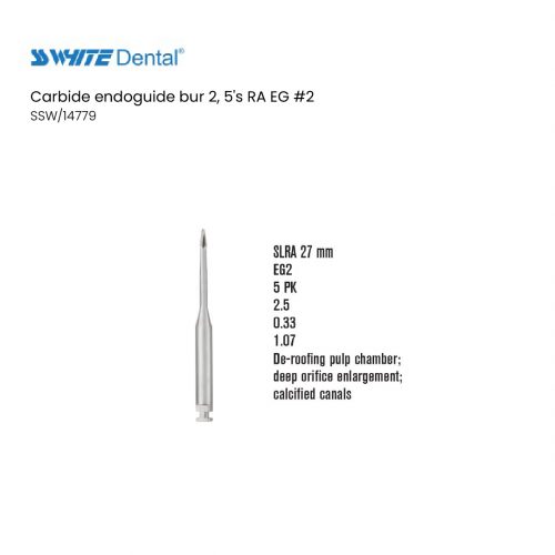 Carbide endoguide bur 2, 5's RA EG #2