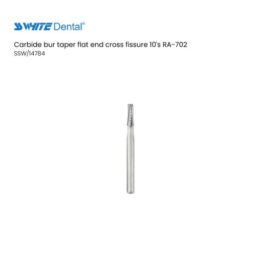Carbide bur taper flat end cross fissure 10's RA-702