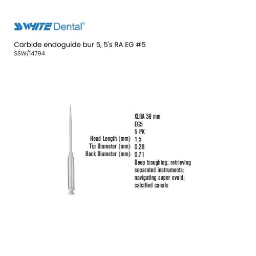 Carbide endoguide bur 5, 5's RA EG #5