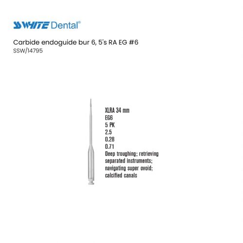 Carbide endoguide bur 6, 5's RA EG #6
