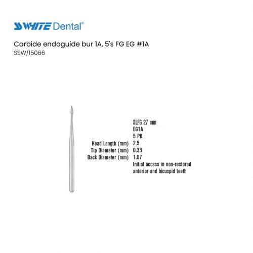 Carbide endoguide bur 1A, 5's FG EG #1A
