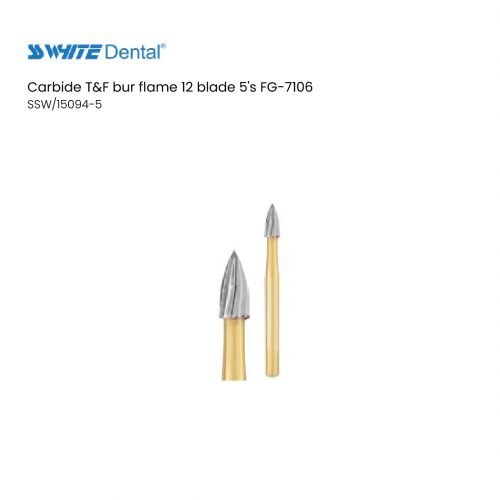Carbide T&F bur flame 12 blade 5's FG-7106