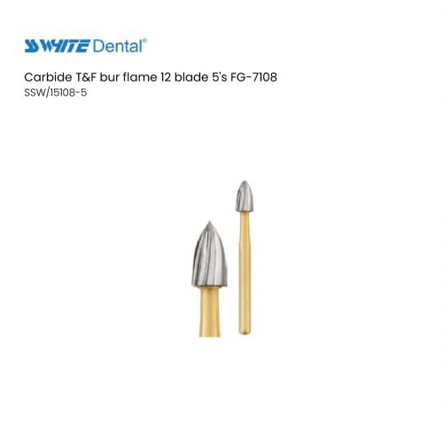 Carbide T&F bur flame 12 blade 5's FG-7108