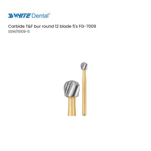 Carbide T&F bur round 12 blade 5's FG-7009