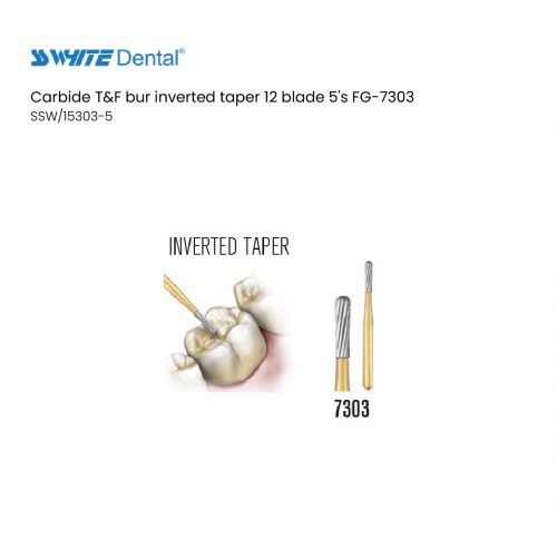 Carbide T&F bur inverted taper 12 blade 5's FG-7303