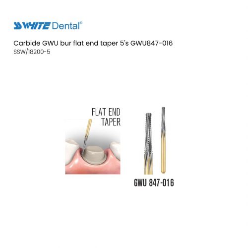 Carbide GWU bur flat end taper 5's GWU847-016