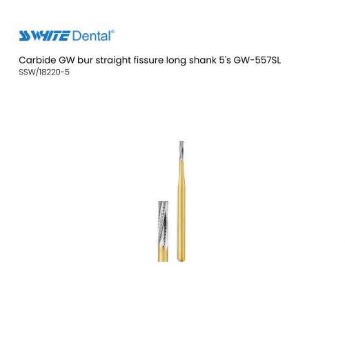 Carbide GW bur straight fissure long shank 5's GW-557SL