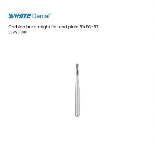 Carbide bur straight flat end plain 5's FG-57