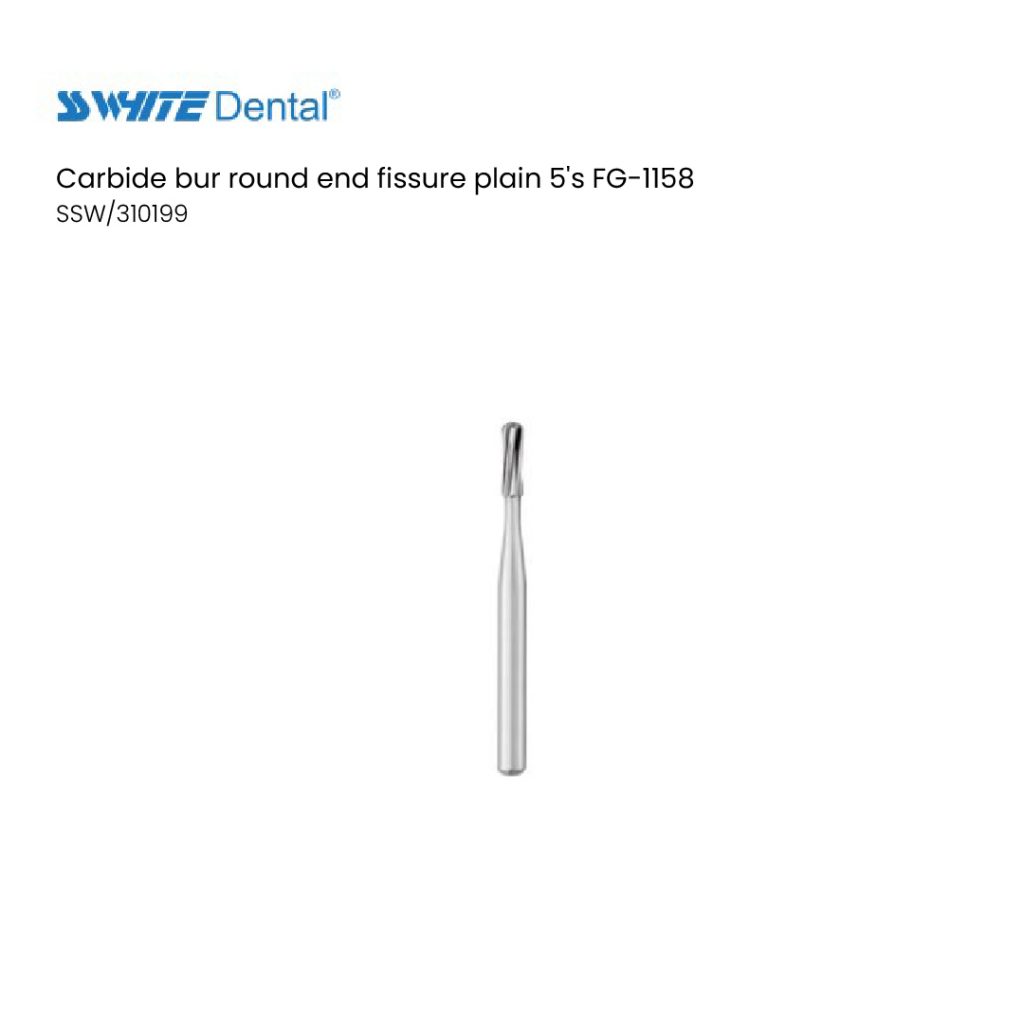 Carbide bur round end fissure plain 5's FG-1158 - SA Dental
