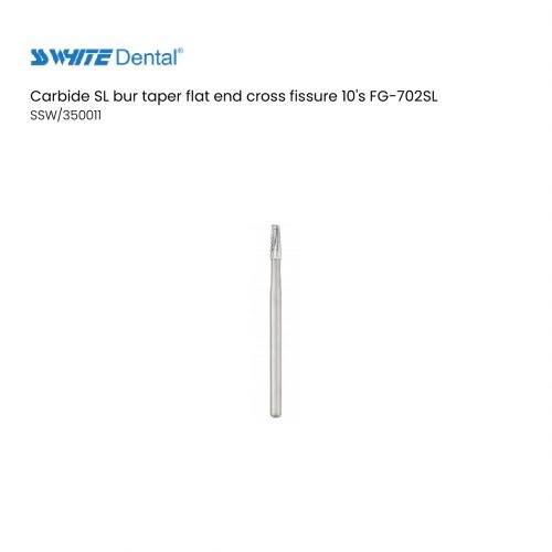 Carbide SL bur taper flat end cross fissure 10's FG-702SL