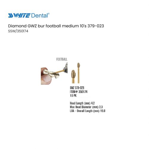 Diamond GWZ bur football medium 10's 379-023