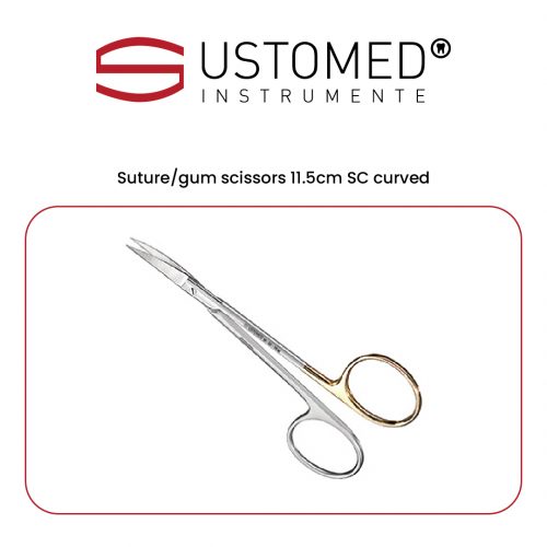 Suture/gum scissors 11.5cm SC curved