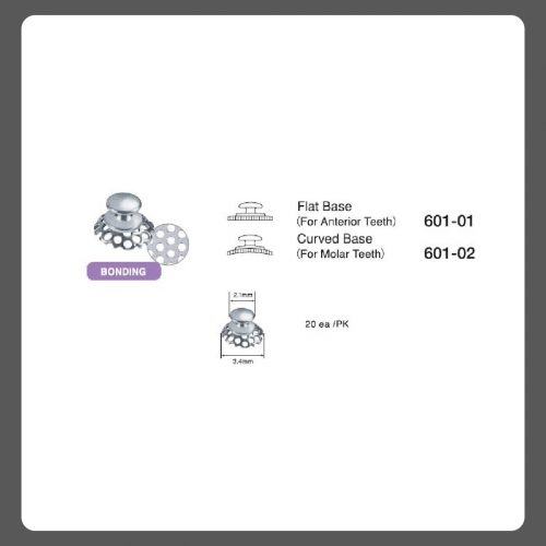 Lingual buttons mesh 20's - curved base bonding